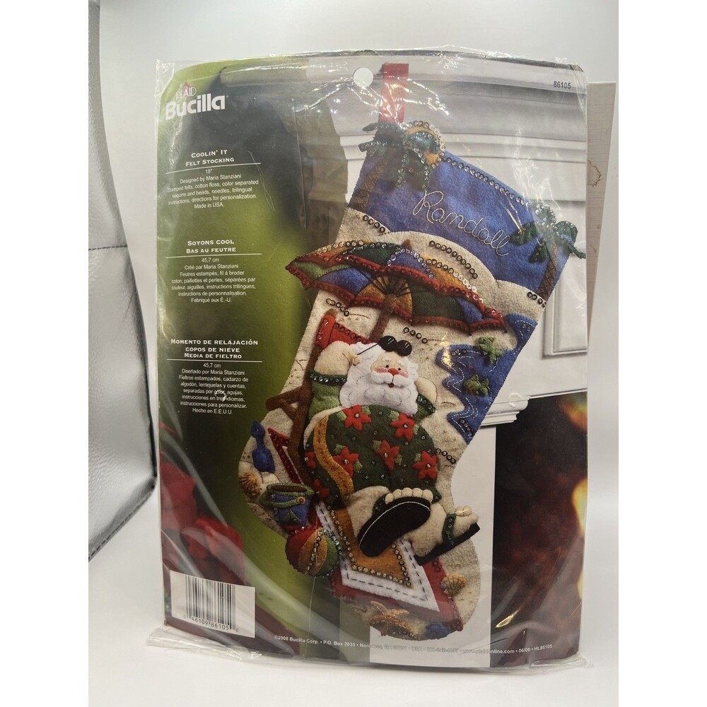 Bucilla Christmas Stocking Kit-Coolin' it (Santa), 18 inch
